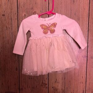 Pink Butterfly Tulle Dress